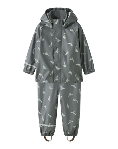 Name It - NMMDry Regntøj Sæt - Balsam Green/DINO 